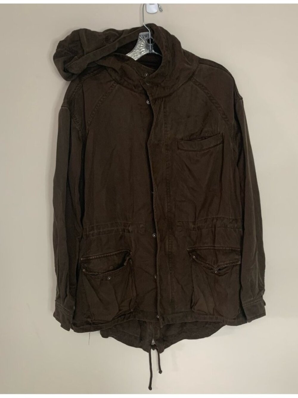 Aritzia Wilfred Free Anorak Style 100% Lyocell Hooded Coat L